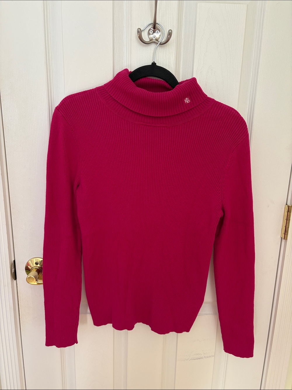 Vintage Ralph Lauren Ribbed Turtleneck Sweater - Fuchsia